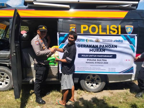 Gerakan Pangan Murah Polres Konawe Diserbu Warga, 2 Ton Beras Ludes dalam Hitungan Jam